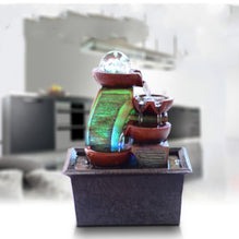 Decorative Indoor Water Fountains Resin Crafts Gifts Feng Shui Wheel Desktop Water Fountain Home Office Teahouse Decoration G