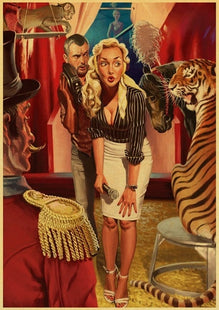World War II Sexy pin up Girl Poster Military Bar Cafe Home wall Decor Retro Kraft Paper wall Poster