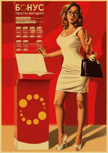 World War II Sexy pin up Girl Poster Military Bar Cafe Home wall Decor Retro Kraft Paper wall Poster
