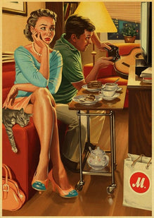 World War II Sexy pin up Girl Poster Military Bar Cafe Home wall Decor Retro Kraft Paper wall Poster