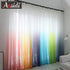 Modern gradient color window tulle curtains for living room bedroom organza voile curtains Hotel Decoration blue Sheer curtains