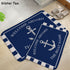 Silstar Tex Dark Blue Ocean Kitchen floor mat Anchor Boat Decor Door Rugs for Living Room Anti-Slip Suede Bath Mats Outdoor
