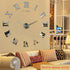 promotion new home decor large roman mirror fashion  modern Quartz clocks living room diy wall clock sticker watch free shipping