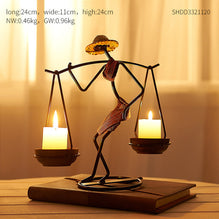 Home decoration accessories Creative Candle Holder Iron Kitchen Restaurant Romantic Candlestick Christmas Halloween Bar Party
