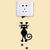 XXYYZZ DIY funny Cute Sleeping Cat Dog Switch Stickers Wall Stickers Decal Home Decoration Bedroom Living Room Parlor Decoration