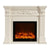 European style fireplace set wooden mantel W120cm electric fireplace insert burner artificial LED optical flame decoration