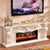 fireplace set chimneypiece W160cm wooden mantel with electric fireplace insert burner artificial LED optical flame decoration