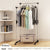 Double Folding Metal Coat Rack Clothes Rail Hanging Garment Dress Coat Storage Shelf With Wheels Simple Shoe Rack Home Furniture